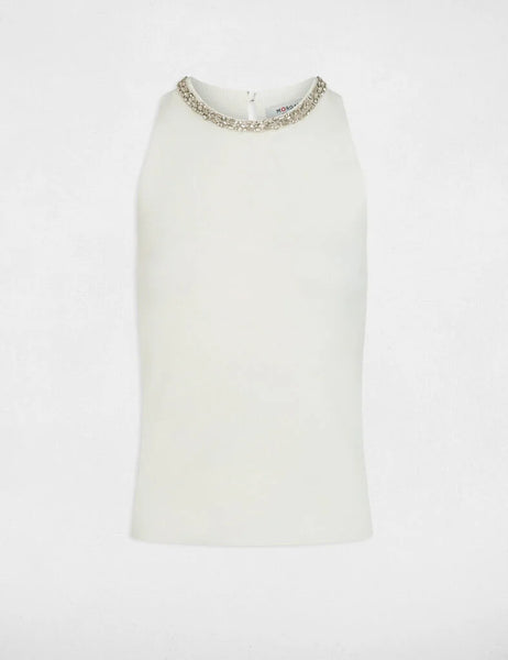 Top de malha branco MORGAN