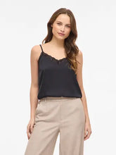 Carregar imagem no visualizador da galeria, Top alças com rendinha preto Vila
