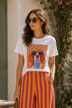 Carregar imagem no visualizador da galeria, T-shirt de algodão cão bolas laranja
