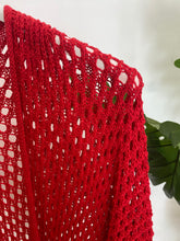 Carregar imagem no visualizador da galeria, Kimono de malha aberta vermelho
