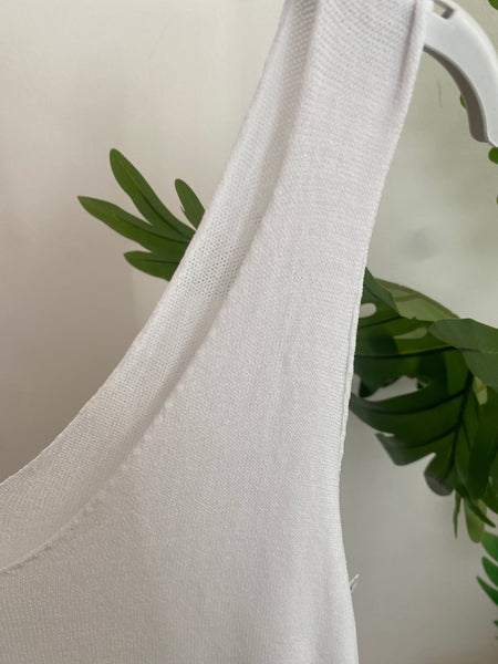 Top de malha verde branco