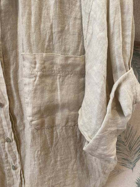 Camisa 100% linho cru