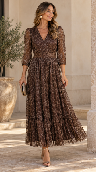 Vestido Morgan bronze