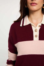 Carregar imagem no visualizador da galeria, Camisola MORGAN riscas rosa e Bordeaux
