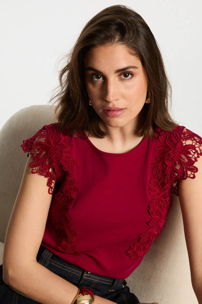 Blusa cereja renda Morgan
