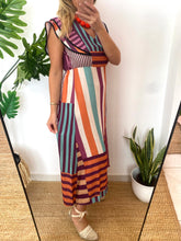 Carregar imagem no visualizador da galeria, Vestido multiriscas folho laranja

