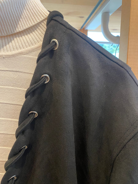 Casaco oversize pele de pêssego preto