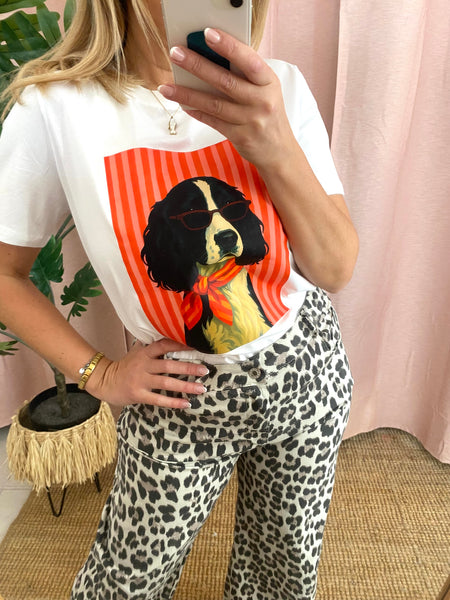 T-shirt branca Cavalier