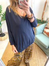Carregar imagem no visualizador da galeria, Camisola de malha fina oversize antracite
