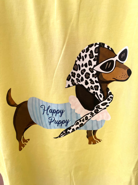 T-shirt de algodão salsicha