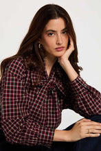 Carregar imagem no visualizador da galeria, Blusa Morgan quadradinhos Bordeaux
