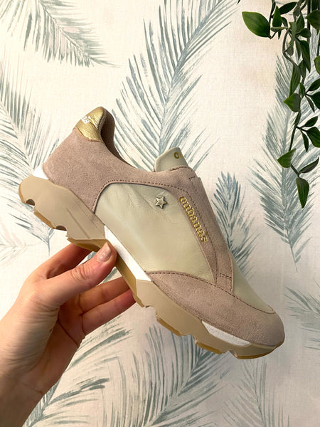 Ténis Run elástico beige Cubanas