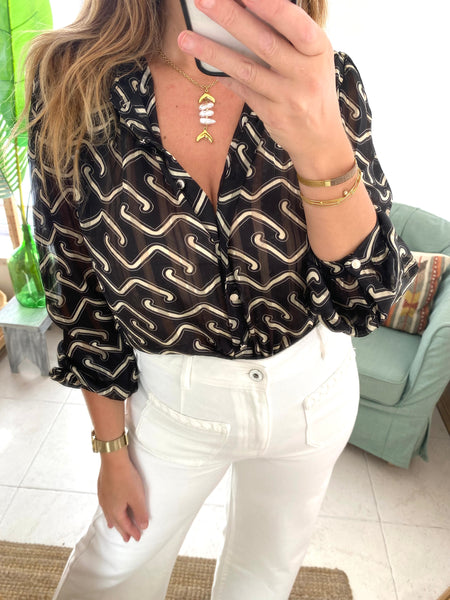 Camisa estampa preto MORGAN
