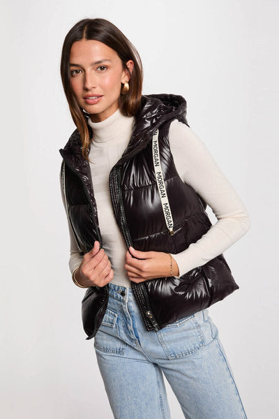 Colete acolchoado preto Morgan