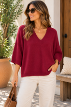 Carregar imagem no visualizador da galeria, Camisola de malha oversize Bordeaux

