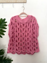 Carregar imagem no visualizador da galeria, Camisola malha aberta rosa

