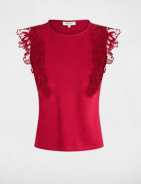 Blusa cereja renda Morgan