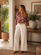 Carregar imagem no visualizador da galeria, Blusa Morgan estampa flores Bordeaux
