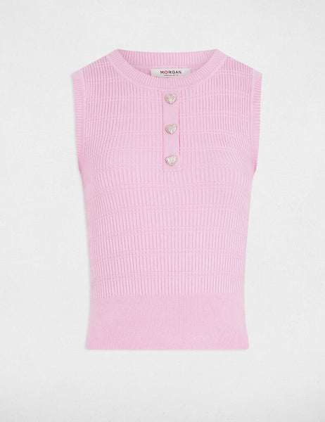 Top de malha rosa MORGAN