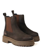 Carregar imagem no visualizador da galeria, Botim elástico camurça castanho Cubanas
