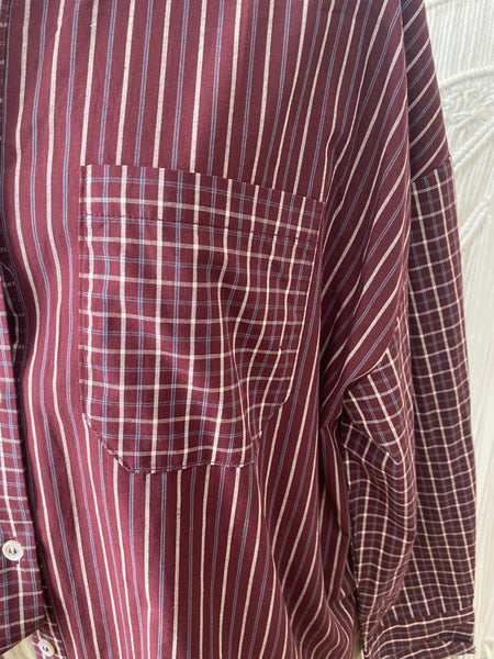 Camisa oversize riscas bordeaux
