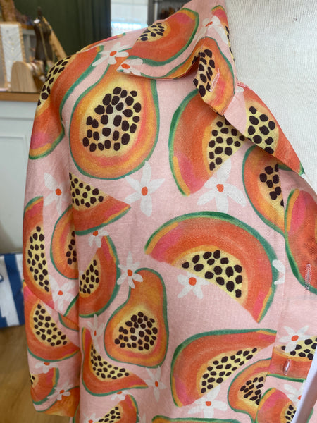 Camisa oversize padrão papaias grande
