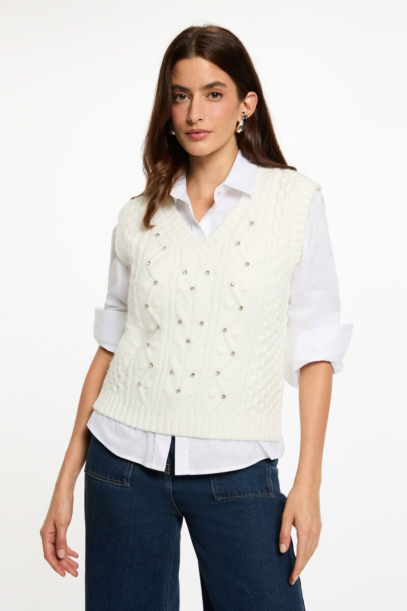 Colete de malha com brilhantes MORGAN