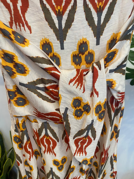 Vestido Sardenha branco e telha