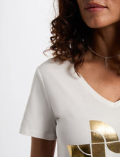 Carregar imagem no visualizador da galeria, T-shirt estampa dourada MORGAN

