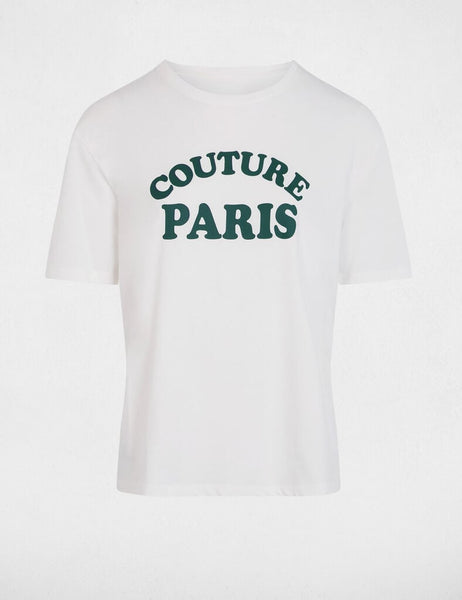 T-shirt Paris branco MORGAN