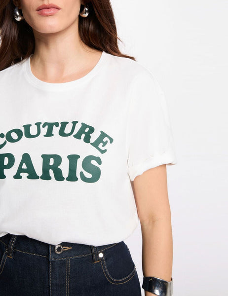 T-shirt Paris branco MORGAN