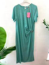 Carregar imagem no visualizador da galeria, Vestido lurex fivela verde água
