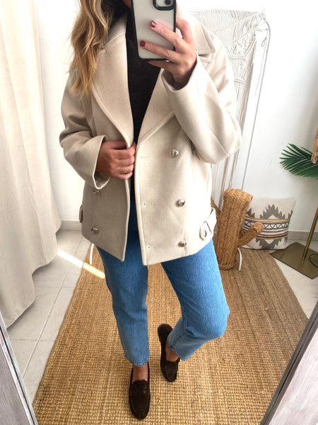 Casaco de fazenda oversize beje Morgan