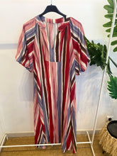Carregar imagem no visualizador da galeria, Vestido riscas manga balão
