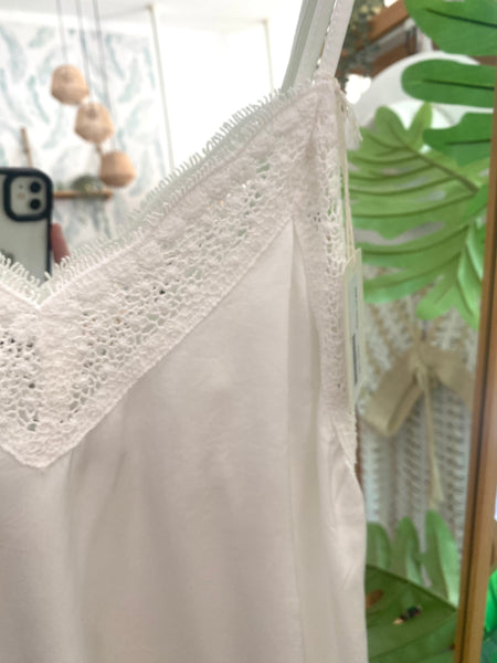 Top alças com renda branco