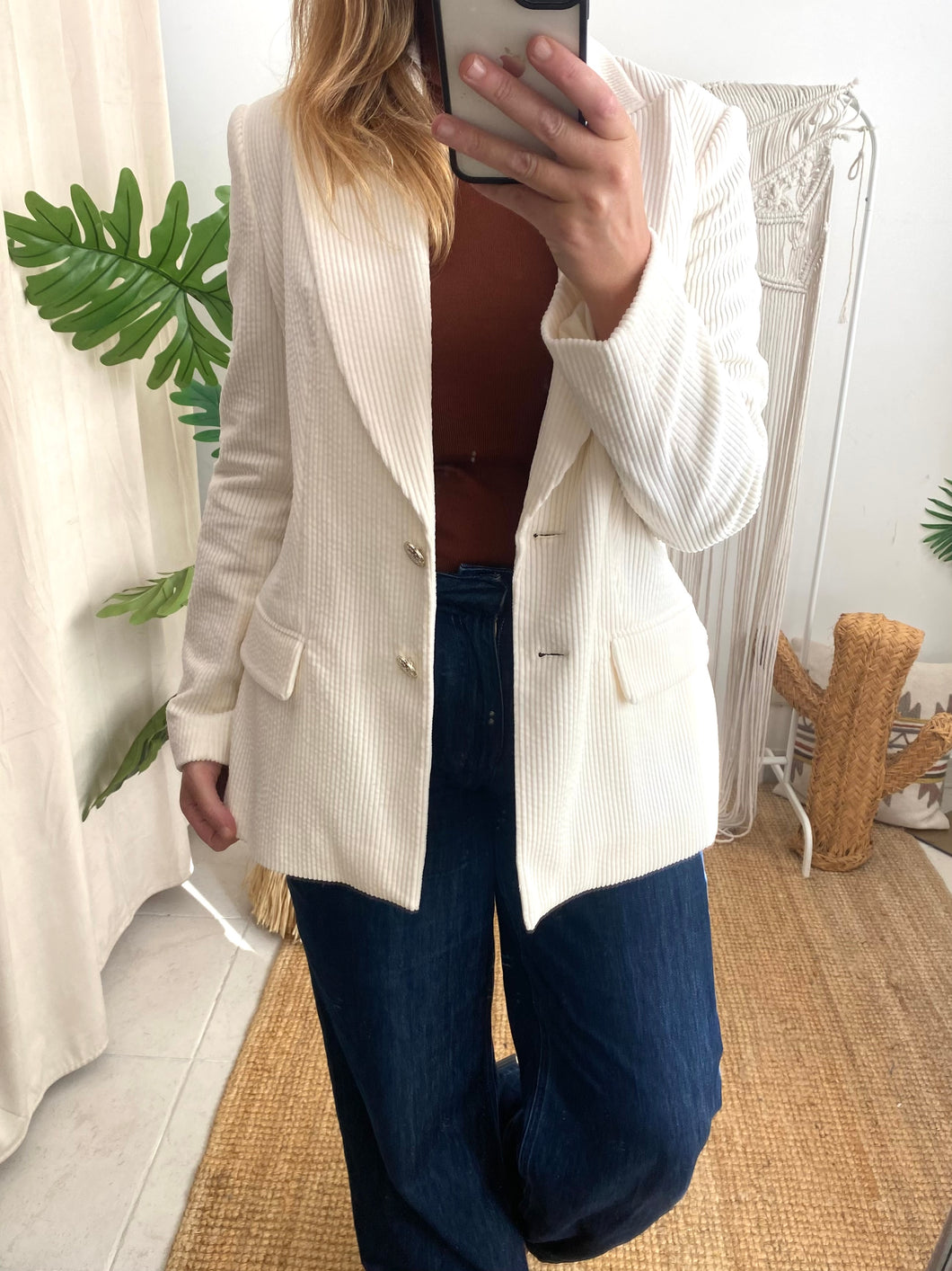 Blazer bombazina pérola Morgan