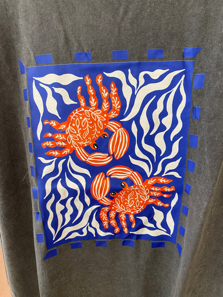 T-shirt de algodão caranguejos