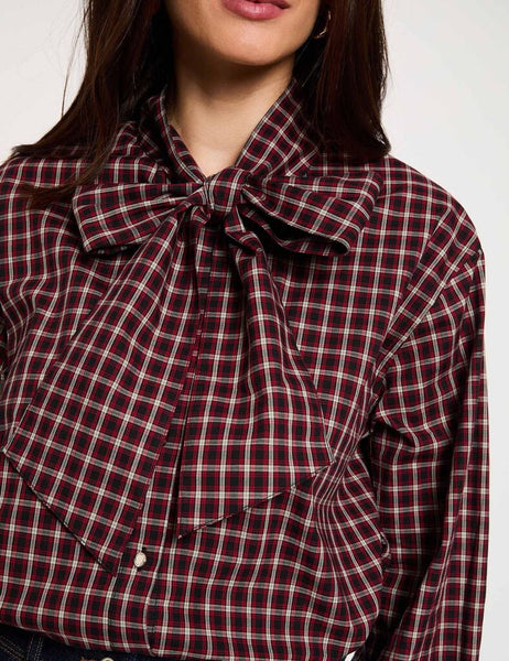 Blusa Morgan quadradinhos Bordeaux