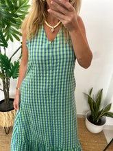Carregar imagem no visualizador da galeria, Vestido vichy verde e azul
