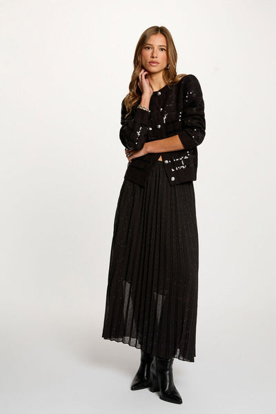 Saia plissada preta MORGAN