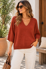 Carregar imagem no visualizador da galeria, Camisola de malha oversize tijolo
