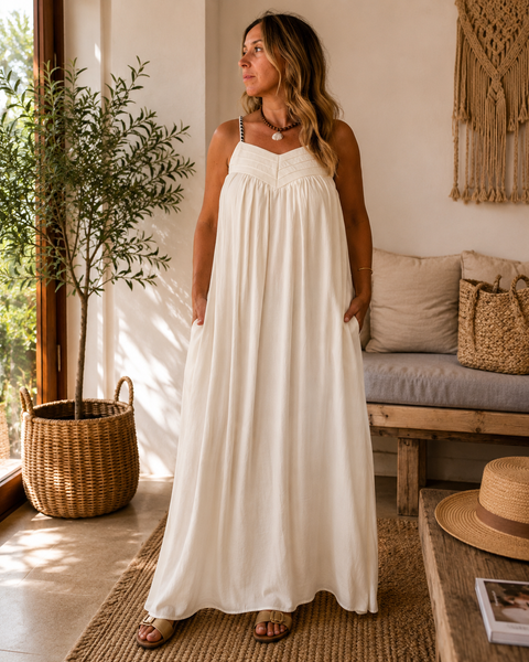 Vestido fluído branco