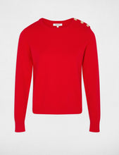 Carregar imagem no visualizador da galeria, Camisola MORGAN malha vermelho botões brilhantes
