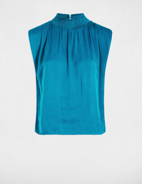 Blusa acetinada petróleo Morgan