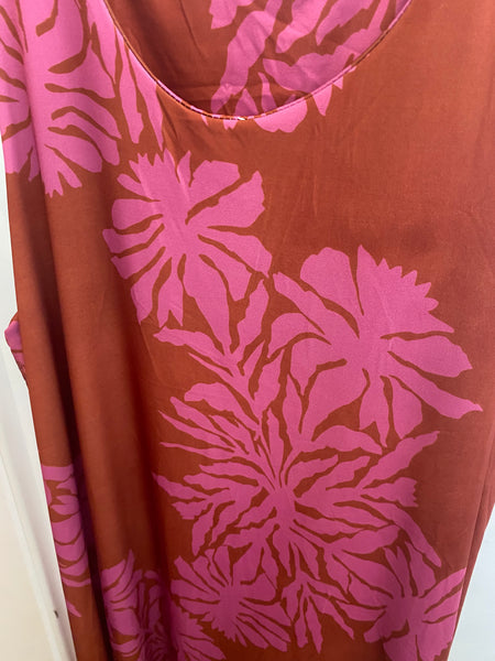 Vestido comprido malha fria estampa floral