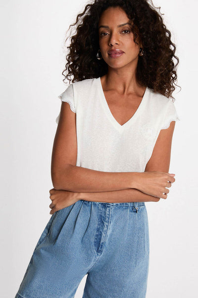 T-shirt Morgan branco emblema