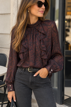 Carregar imagem no visualizador da galeria, Blusa Morgan estampa Bordeaux e preto
