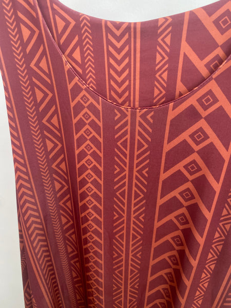 Vestido comprido malha fria savana Bordeaux