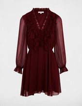 Carregar imagem no visualizador da galeria, Vestido folhos Bordeaux Morgan
