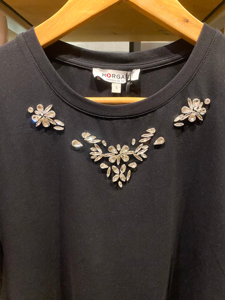 T-shirt preto brilhantes MORGAN